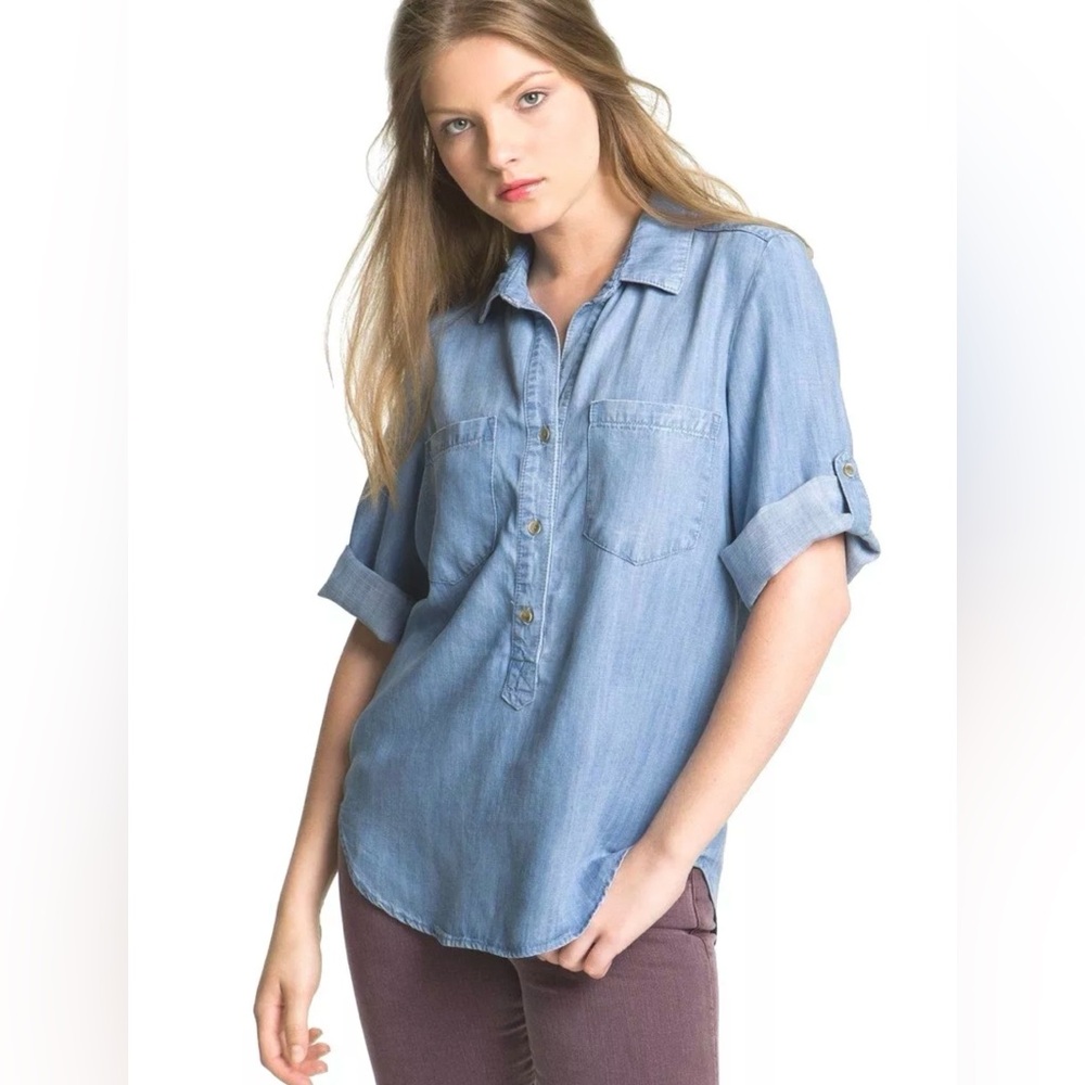 Cloth & Stone Chambray Shirt Tunic Vintage Wash PL